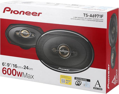 Pioneer A-Series Plus TS-A6971F 6” x 9” 4-Way Speakers (Pair) – 600W Max, Balanced Sound + Smooth Treble, Enhanced Bass, Ideal Factory Upgrade, Installation Adaptors Included