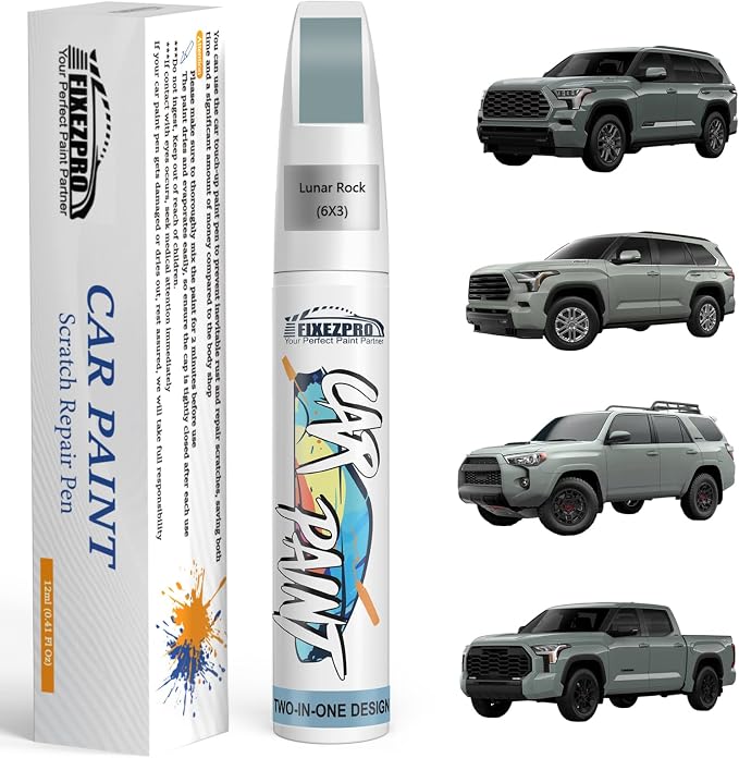 6X3 Lunar Rock Car Touch Up Paint for Toyota, Color Match Auto Paint Repair Pen,Professional Car Scratch Repair Remover Pen Quick & Easy to Use