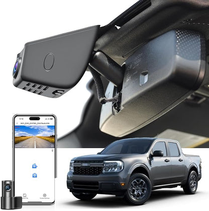 Mangoal Front 4K and Rear 1080P Dash Cam fit for Ford 1st Gen Maverick 2022-2024(Model A), XL XLT Lariat, Integrated OEM Look, UHD 2160P Video, WiFi & Free App, GPS, 128GB Card