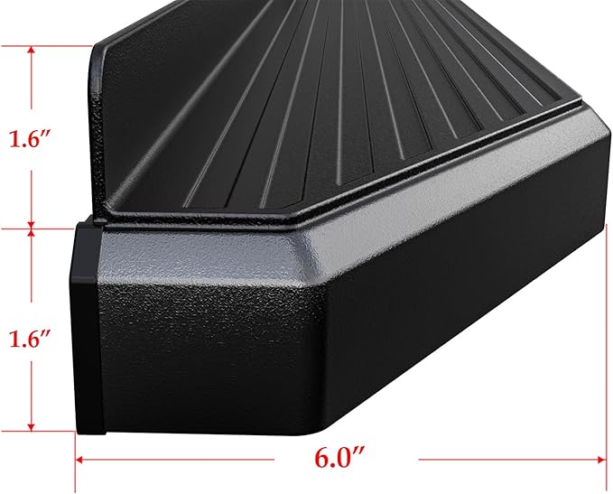 APS 6-inch (Black Stainless Steel Powder Coated Flat Style) Running Boards Nerf Bars Side Steps Compatible with Toyota Tacoma 2005-2023 Extended Access Cab
