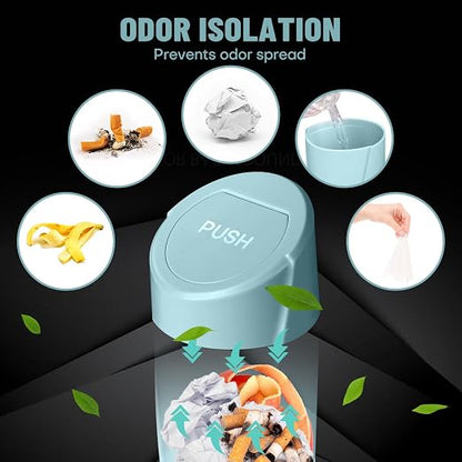 Car Trash Bin with Lid-2 Packs Garbage Can Cup Holder-Dark Green Mini Leakproof Vehicle Trash Bin with 40pcs Trash Bags-Car Organizers and Storage for Front Back Seat Accessories