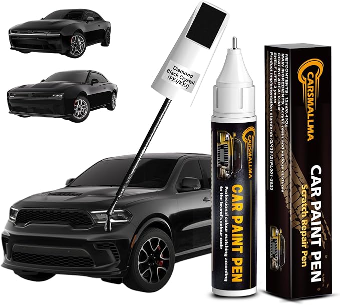 Diamond Black Crystal(PXJ/KXJ) Car Touch Up Paint for Dodge, Color Accurate Car Paint Scratch Repair Pen Kit Quick & Easy Fix Vehicle Chips and Automotive Nicks Scuff