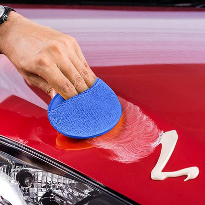 wugongshan 10 Pcs Microfiber Wax Applicator Pads, Ultra-Soft Microfiber Wax Foam Applicators Pads, Car Auto Care Buffing Detail Polishing Foam Pads Applicators for Car Cleaning Fine Polishing