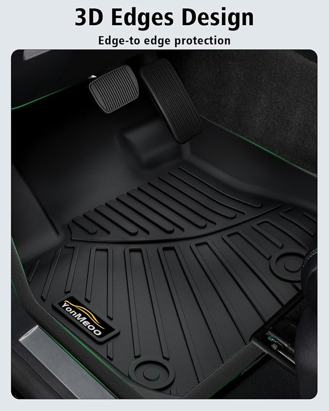 Floor Mats & Cargo Liner Custom Fit for Kia Forte 2019-2024 Sedan, S | EX | FE | LX | LXS | GT | GT-Line All Weather TPE Rubber Floor Liners Full Set Automotive Mat for Kia Forte Accessories