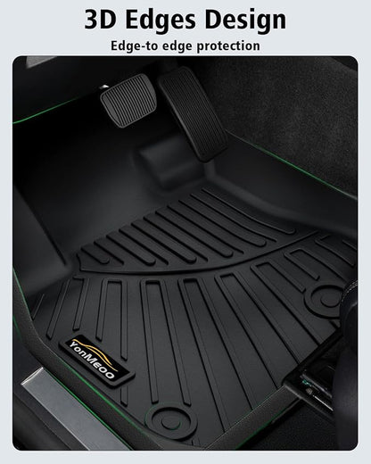 Floor Mats & Cargo Liner Custom Fit for Kia Forte 2019-2024 Sedan, S | EX | FE | LX | LXS | GT | GT-Line All Weather TPE Rubber Floor Liners Full Set Automotive Mat for Kia Forte Accessories