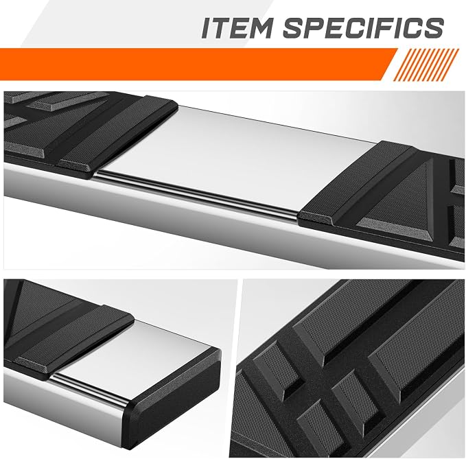 PM PERFORMOTOR 6.5" Running Boards Compatible with 2023 2024 2025 Honda Pilot, Pair of Stainless Steel Side Rails Step Bars with 6 Pcs Brackets, Polished Chrome/Black