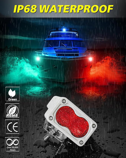 Marine Red LED Lights Waterproof 2Pcs 3 Inch 40W CREE LED Boat Navigation Lights Pods Deck Cabin Courtesy Red Diffused Floodlight for Pontoon Dinghy Kayak Jon Boat Yacht Truck Trailer Camper