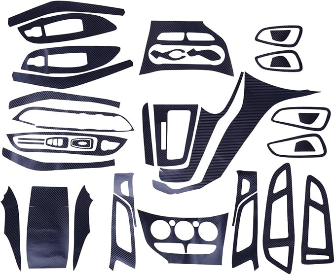 Qizm 1Set Carbon Fiber Grain Interior Gear Panel Window Control Switch Sticker Kit Fit for Ford Focus 2012-2014 LHD