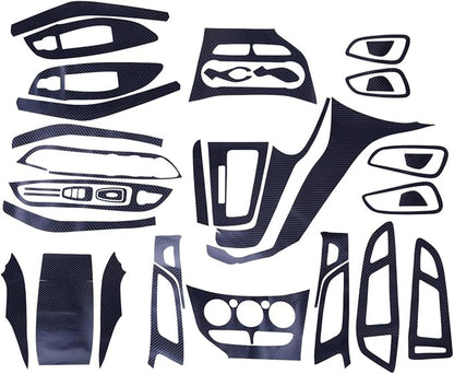 Qizm 1Set Carbon Fiber Grain Interior Gear Panel Window Control Switch Sticker Kit Fit for Ford Focus 2012-2014 LHD