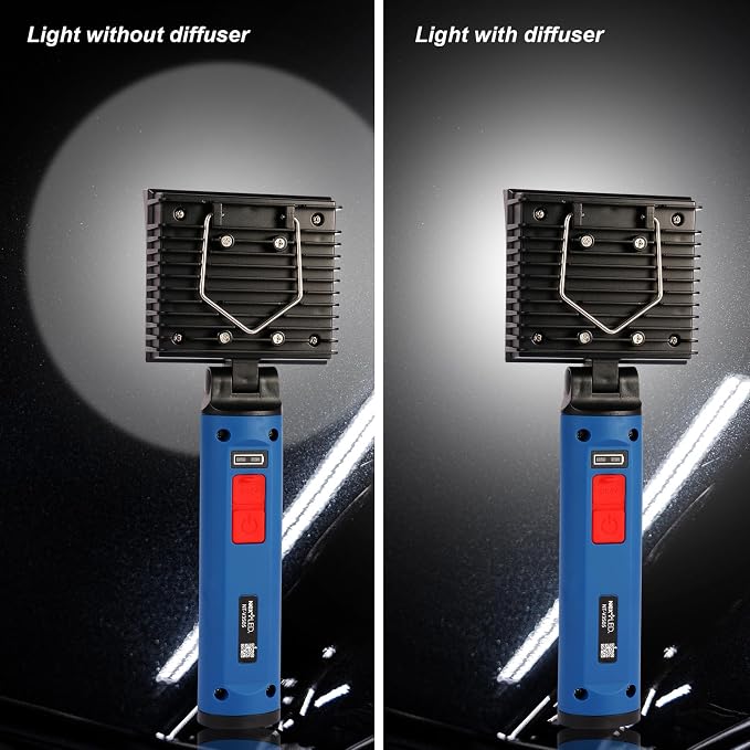 NextLED NT-V3505 Rechargeable Ceramic Coating Light, 1000 LM, CRI 95+, w/Detachable Light Diffuser, for Auto Detailing, Optimal Ceramic Car Coating, Paint Correction Kit, Color Matching Tool