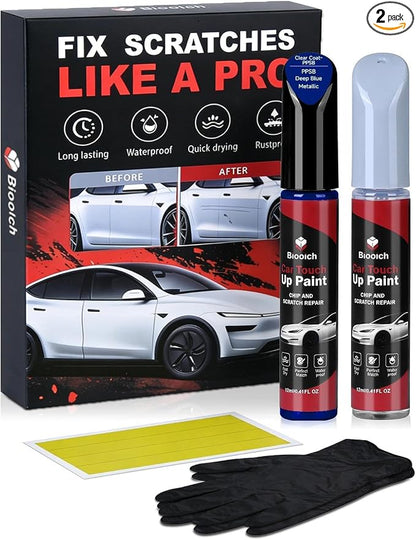 PPSB Deep Blue Metallic for Tesla Touch Up Paint Kit[2K Clear Coat Included],Exact Color Match Touch Up Paint for Chip and Scratch Repair