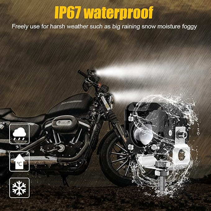 LED Pod Lights, LED off Road Lights 60W 6000lm Amber/Yellow White Dual Color Driving Fog Auxiliary Work Lights Pod for Motorcycle Truck SUV ATV E-Bike Tractor, 2 Packs