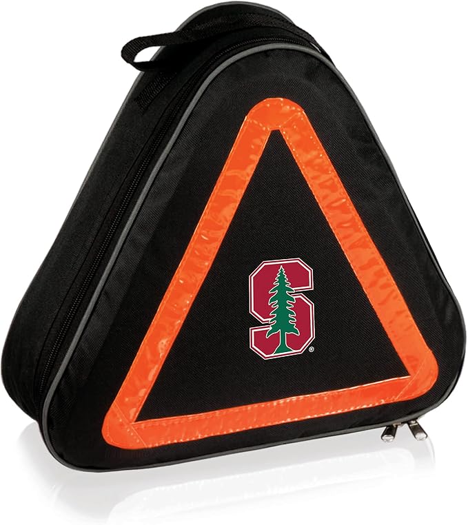 PICNIC TIME NCAA Stanford Cardinal Roadside Emergency Car Kit, Auto Vehicle Safety Road Side Assistance with Jumper Cables and Car Tool Kit, (Black with Orange Accents)