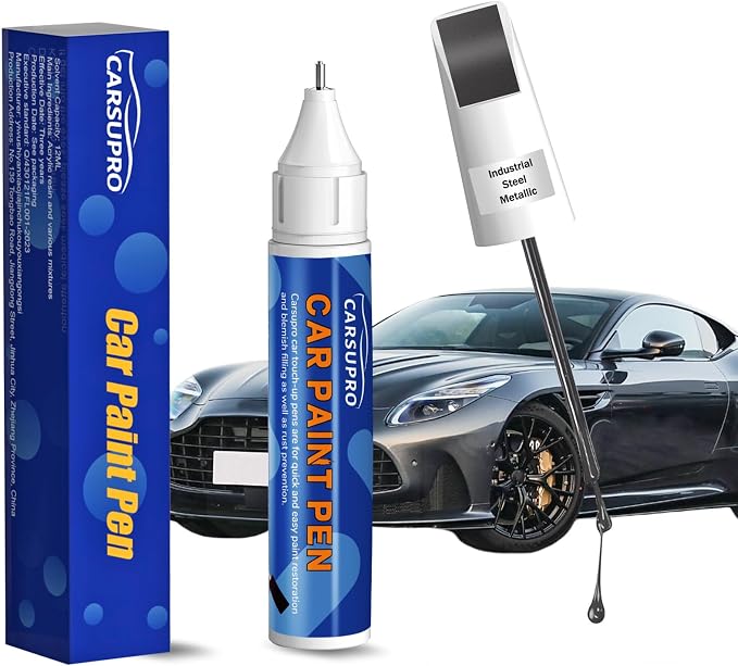 Silver Touch Up Paint for Cars,Car Paint Touch Up Pen for Deep Scratches,Car Scratch Repair Pen Auto Scratch Remover for Easy to Use and Fix(Industrial Steel Metallic)