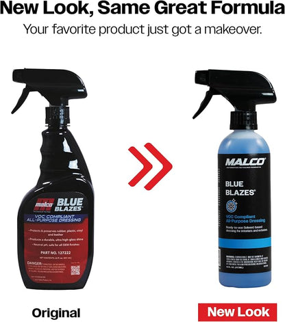 Malco Blue Blazes VOC Compliant All-In-One Car Conditioner – Protects & Preserves Leather, Rubber, Plastic, & Vinyl Surfaces/Produces a Durable, High-Gloss Shine/Pleasant Fragrance/16 Oz. (127216)