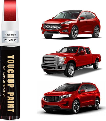 Race Red(PQ/M7236) Car Paint Touch Up Pen Compatible with Ford, 2-In-1 Color Accurate Touch Up Car Scratch Repair Paint Match Ford Series Premium Automotive Scratch Remover for Nicks & Chips Repair
