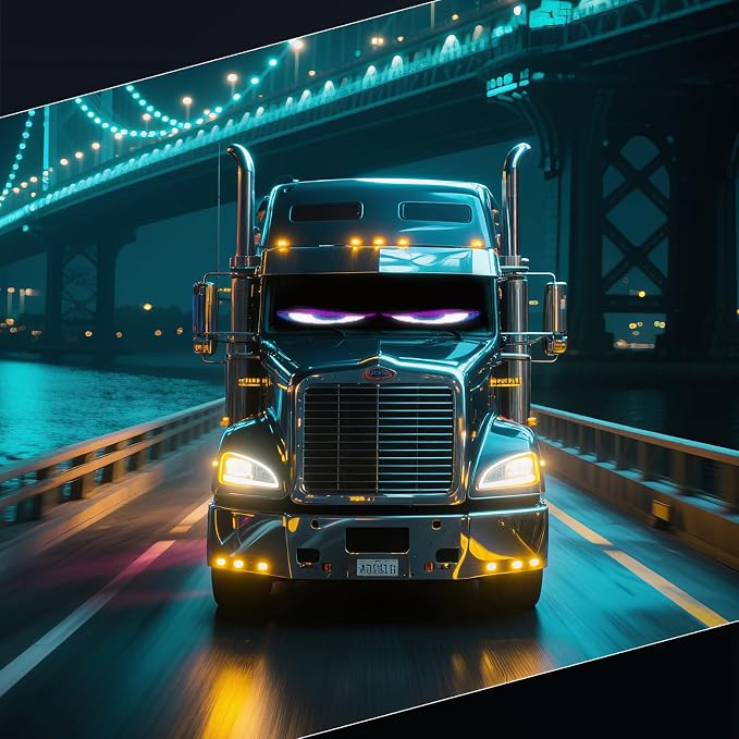 Devil Eyes Light for Cars,Flexible Scrolling Programmable LED Signs,LED Eyes for Truck Windshield,Custom Editor Colours,Animations,Text