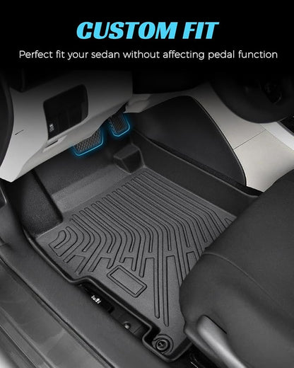 Floor Mats for Honda Accord Sedan 2013-2017 Car Accessories All Weather Rubber TPE Tech Black Cargo Liner & Carpets Full Set Custom Fit for Accord 2017 2016 2015 2014 2013 Sport/LX/EX/Touring