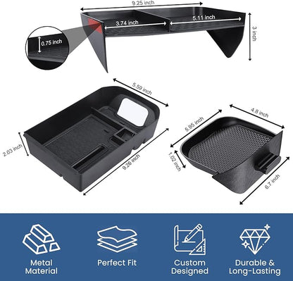 DIAMOOKY Upgraded Center Console Organizer Compatible with Toyota RAV4 2025 2024 2023 2022 2021 2020 2019 Interior Accessories, Gear Shift Storage Tray Drivers Side Cubby Drawer Storage Box - 3pcs