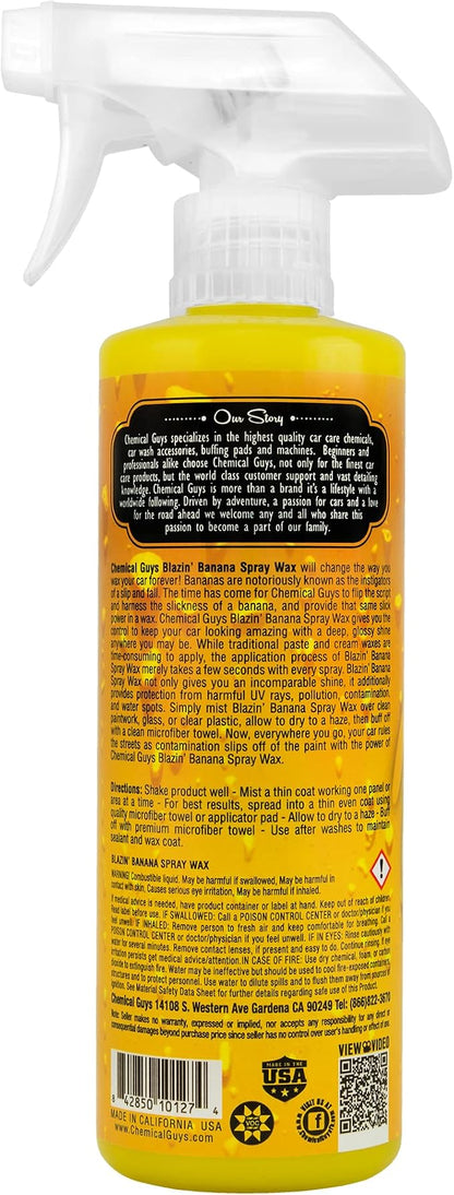 Chemical Guys Spray Wax Blazin' Banana - Carnauba Car Wax Spray for High Gloss Shine and Protection, Safe for Cars, Trucks, SUVs, RVs, and More - 16 oz