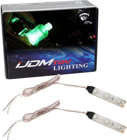 iJDMTOY 3-SMD LED Cup Holder, Glove Box, Ashtray Accent Lighting Strip Lights, Emerald Green