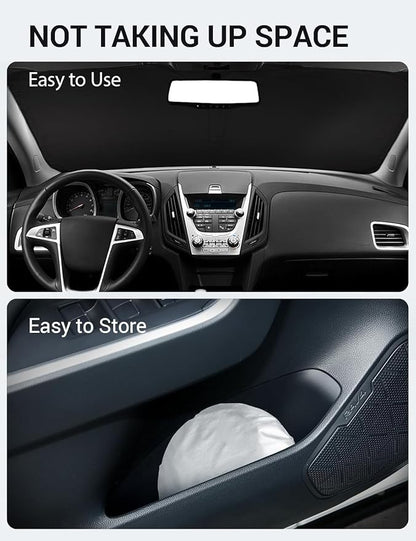 Proadsy 2026 Upgrade Windshield Sun Shade Custom Fit 2010-2017 Equinox Foldable Front Sunshade Protector Sun Visor Blocks UV Rays Keep Car Cooler