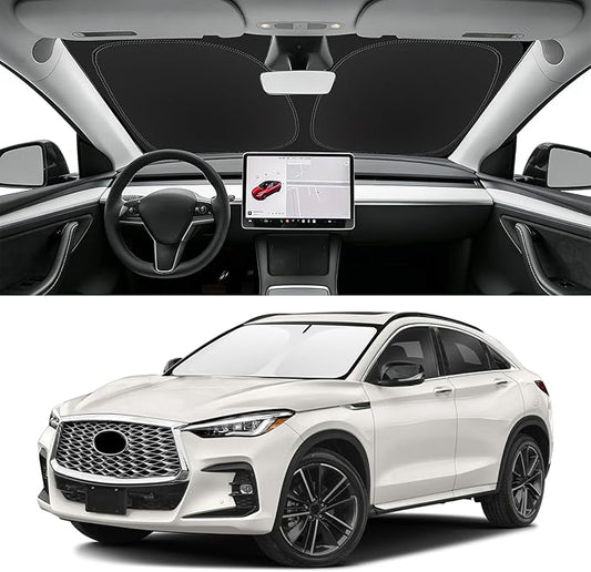 Custom Fit Windshield Sun Shade for Infiniti QX55 2022-2025, Blocks UV & Heat, Front Window Sunshade Accessories, Easy Fold & Store Keep Your Car Cooler