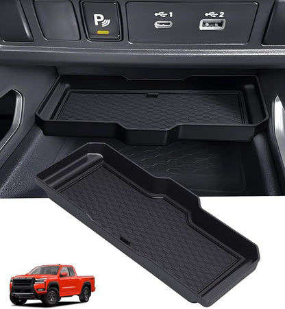 Center Console Organizer Compatible with Nissan Frontier 2026 2025 2024 2023 2022, Interior Accessories for Under Climate Controls Interior Storage Divider Tray for 2022-2026 Frontier, Black