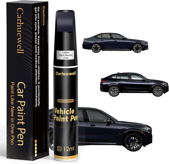 Carbon Black Metallic(416) Touch Up Paint Compatible with BMW, Exact Match Car Paint Pen Automotive Scratch Repair Remover Kit Quick & Easy Solution for Vehile Chips and Nicks
