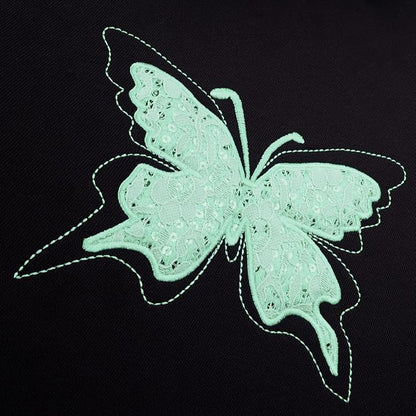 Flying Banner Butterfly car seat Covers ful Set Fashion Universal Lady Woman Female Rear Bench Split Colorized (Mint Green, Full Set - Lace)