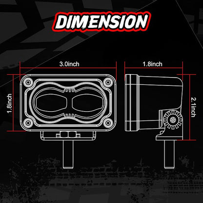SAE Fog Lights Yellow 3 Inch LED Pod Light Bar Street Legal DOT Approved Off Road Driving Light Cube 2PCS Bumper Fog Lights For Truck Pickup Motorcycle ATV UTV Boat