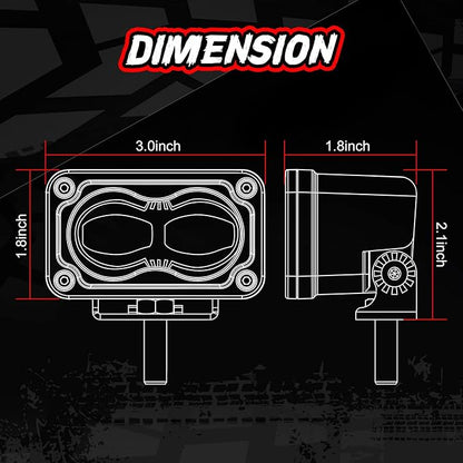 SAE LED Fog Light DOT Approved Driving Light Pods 3 Inch LED Pods Off Road Cube Lights 2PCS Street Legal Bumper Backup Fog Lights For Truck Pickup Motorcycle ATV UTV Boat