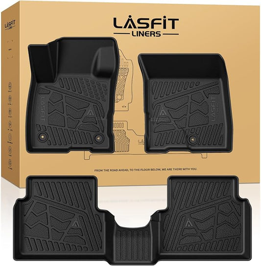LASFIT Floor Mats for Ford Maverick 2022-2025 2026 (for EcoBoost Gasoline Models Only) All Weather Car Floor Pretoctor TPE Truck Liners for Ford Maverick Gas, 1st & 2nd Row Black