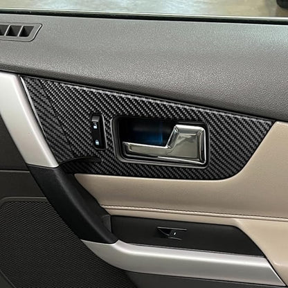 Premium Carbon Fiber Compatible with Ford Edge 2011-2014 2012 2013 SEL/Limited/SE/Sport Accessories Car Inner Door Pull Panel Set Cover Interior Trim Sticker Decal Black 7PCS