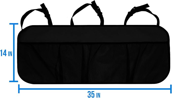 FH Group E-Z Travel Multi-Pocket Trunk Organizer, (BLACK) Universal Fit, Waterproof Large Capacity Hanging Car Organizer Seat Back Protectors Multi-Pocket Car Travel Storage Durable Foldable Storage