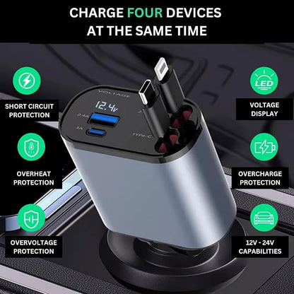 Wireless Car Play Adapter - Convert Wired to Wireless for iPhone & Android | Car Play for Vehicles 2017+ | Bluetooth Connection | Hands-Free Control | Charger with 2.6 ft. Retractable Charging Cord