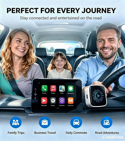 2-in-1 Wireless CarPlay Android Auto Adapter, Wired Car Only, Not BMW Tesla | Plug & Play USB for iPhone & Android, 5GHz WiFi BT5.4, Auto Reconnect, Button Control, Not for BMW Tesla, Modified Head Units