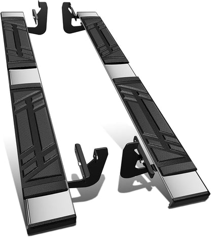 DNA Motoring 6.5 Inches Running Boards Compatible with 2015-2024 Ford F150 2017-2024 F250 SD F350 SD, Standard Cab, Stainless Steel Side Steps Nerf Rails Bars, STEPB-U-F15015-T1-S