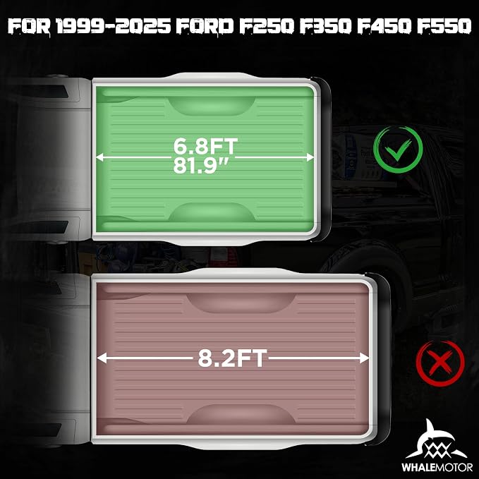 Truck Bed Tonneau Cover Compatible with Ford Super Duty 6.8 ft Standard Box, 1999-2026 F250 F-250 F350 F-350, Soft Folding Style(Quad Fold)