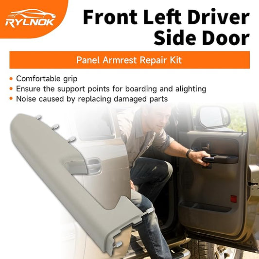 Front Left Driver Side Door Panel Armrest Repair Kit Replace 22818465 Fit for Chevy Silverado Fit for GMC Sierra 1500 2500HD 3500HD 2010-2014, Gray