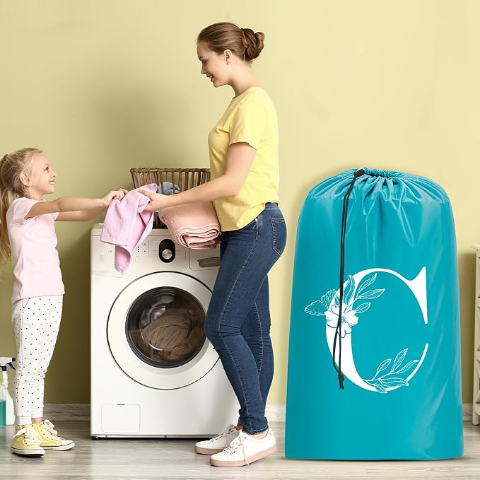Sylfairy 2 Pack Extra Large Travel Laundry Bag, Dirty Clothes Organizer with Drawstring,Heavy Duty Travel Laundry Bags