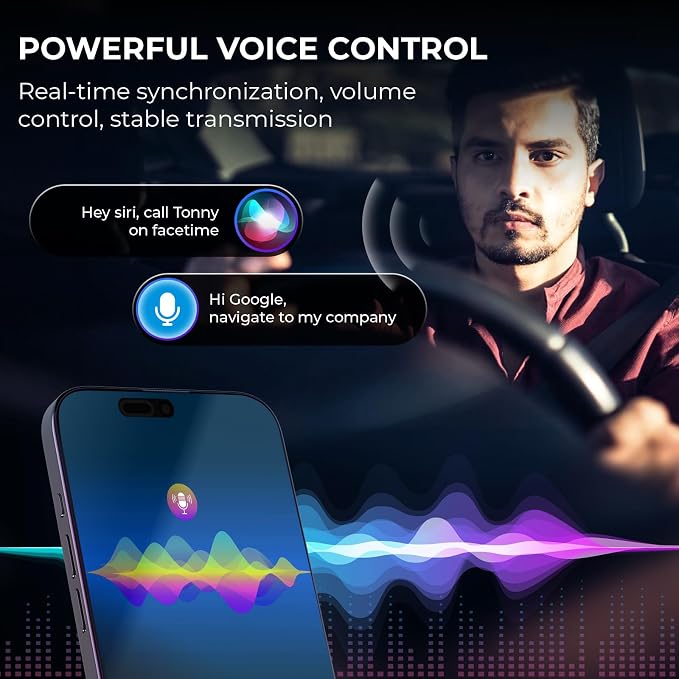 Wireless CarPlay Adapter for iPhone/Android - Plug & Play, Fast Bluetooth 5.3, Auto-Connect for Built-in Wired CarPlay Cars, iOS 10+/Android 11+ (Black)