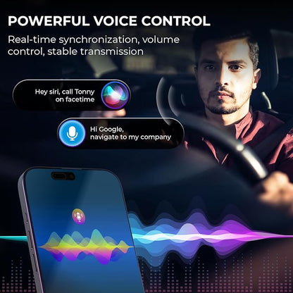 Wireless CarPlay Adapter for iPhone/Android - Plug & Play, Fast Bluetooth 5.3, Auto-Connect for Built-in Wired CarPlay Cars, iOS 10+/Android 11+ (Black)