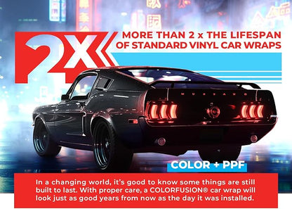 ColorFusion PPF by VViViD, Gloss Metallic Shadow Ash Grey Dry Apply PPF Vinyl Car Wrap Roll 6ft x 5ft