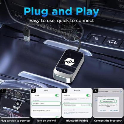Wireless CarPlay Adapter for Apple iPhone & Android Auto (2026 Upgrade) – Convert Wired to Wireless CarPlay Adapter, Plug & Play, Fast Connection, Stable Performance, iOS 10+ / Android w/USB-C