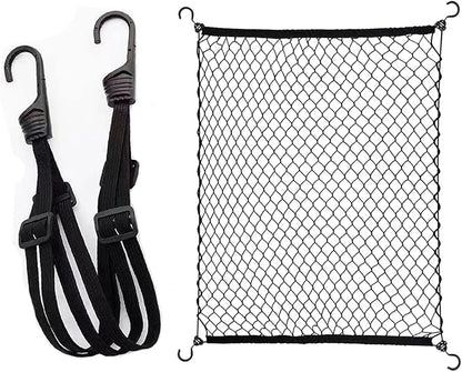 MAMIKO Cargo Net and Wagon Straps for Collapsible Folding Outdoor Utility Wagon, Garden Cart, Folding Trolley Cart, Beach Cart (Combo Package)