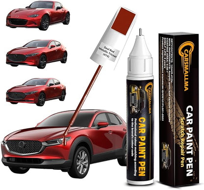 41V Soul Red Metallic Tricoat Car Touch Up Paint for Mazda, Color Accurate Car Paint Scratch Repair Pen Kit Quick & Easy Fix Vehicle Chips and Automotive Nicks Scuff