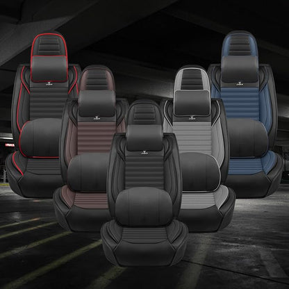 Seat Covers Full Set Fit for Nissan Rogue 2015-2026, Breathable and Comfortable Leather Car Seat Cover, Deluxe Waterproof Cushion Cover Auto Interior Accessories (Black)