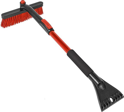 BDK Motor Trend Ice Scraper with Extendable Handle and Rotating Brush Head - Tough Rubber Grip Snow Brush/Broom/Frost Remover for Car and Truck Windshields/Mirrors, Winter Storm Survival Kits