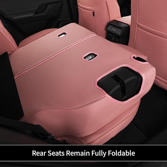 EKR Rav4 Seat Covers Custom Fit for Toyota Rav4 (Hybrid) Woodland/Limited 2026, Leather Car Seat Cover Full Set for SUV,Faux Leather(Pink)